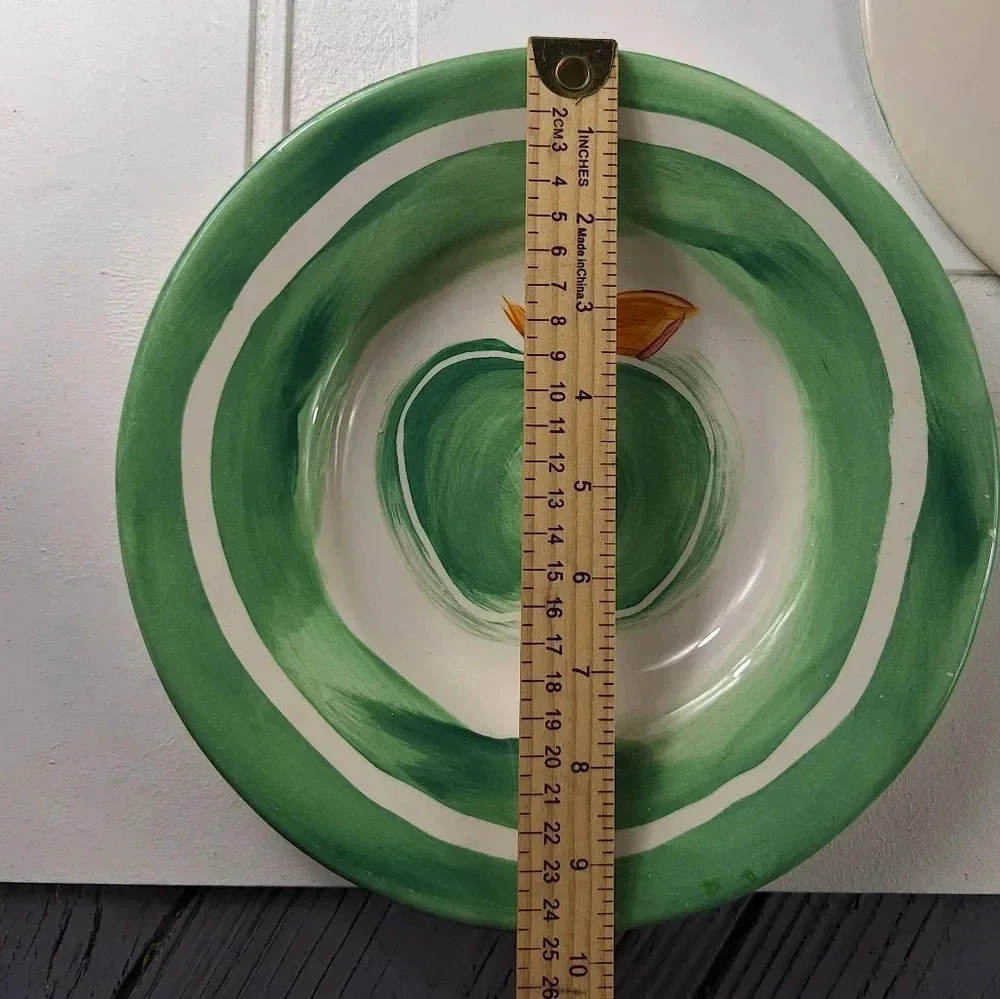 EVERYWARE Green Apple Handmade In Mexico Salad Plates 2 - Picture 3 of 4